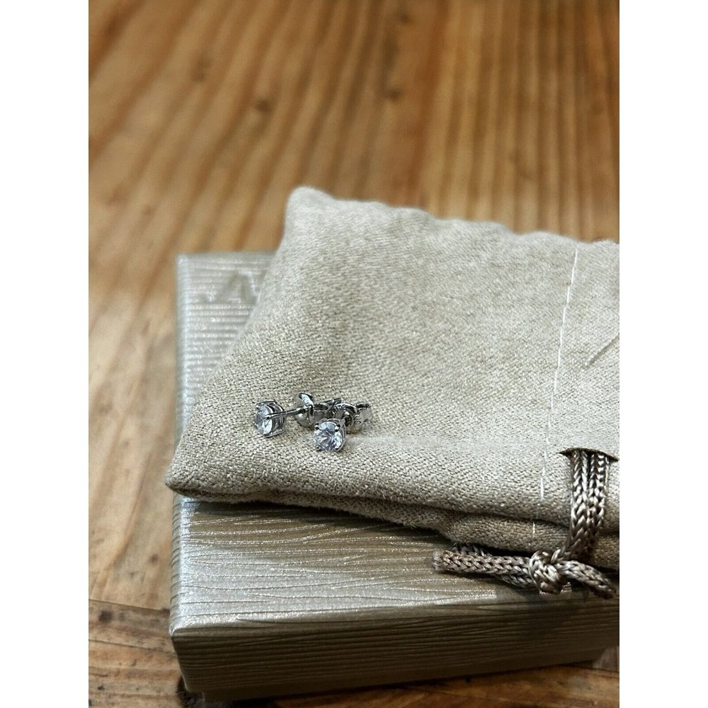 Sterling Silver .60CTW Zircon Stud Earrings JTV